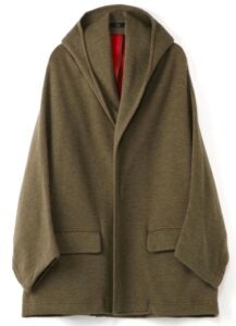 REVERSIBLE KNIT FRINGE HOODED COAT