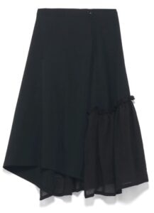 GABARDINE GATHER SLIT SKIRT