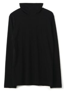 SOFT COTTON HIGHT-NECKED COLLAR LONG SLEEVE T-SHIRT