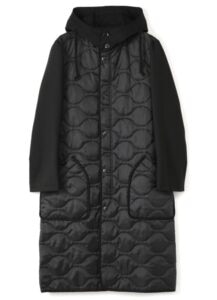 T/W Gaberdine Quilted Hood Coat