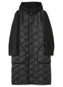 T/W Gaberdine Quilted Hood Coat