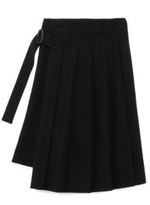 Vintage Flannel Front Pleats Wrap Style Skirt