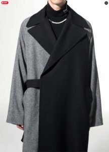 Etermin Tweed Panel Tielocken Coat