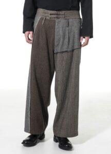 Crazy tweed One Tuck Waist Adjust Buggy Pants