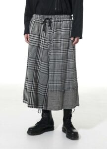 Glen Check Tweed Panel Culotte Pants