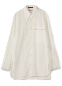 EARED UNEVEN POPLIN SHIRT