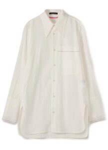 EARED UNEVEN POPLIN SHIRT