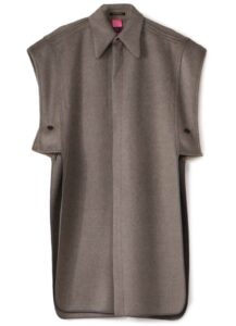 SLEEVELESS CASHMERE BLENDED WOOL SHIRT DRESS