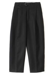 WOOL HARD SERGE BELT PANTS