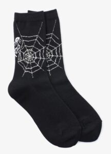Cotton Plain Stitch Spider Web Socks