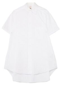 100/2 Cotton Broad Collar Cutoff Short Sleeves Shirt