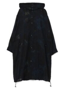 Flower Georgette Big Hood Coat