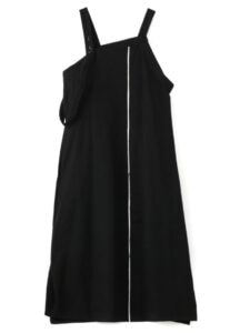 WOOL GABARDINE APRON BELT DRESS