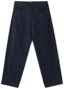 DENIM/COTTON FLEECE SIDE STRIPE PANTS