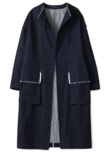 DENIM U-NO COLLAR COAT