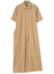 GABARDINE COTTON SHORT SLEEVE SHIRT DRESS