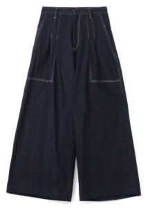 DENIM TWO TUCK WIDE PANTS