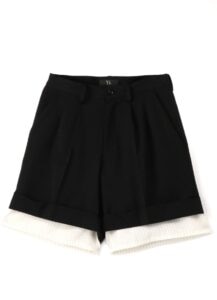 WOOL GABARDINE DOUBLE SHORT PANTS