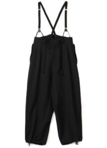 WOOL GABARDINE SUSPENDERS PANTS