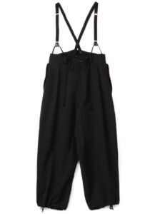 WOOL GABARDINE SUSPENDERS PANTS