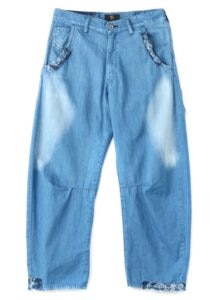 DENIM GUSSET WIDE PANTS