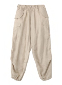 LINEN HERRINGBONE CARGO PANTS