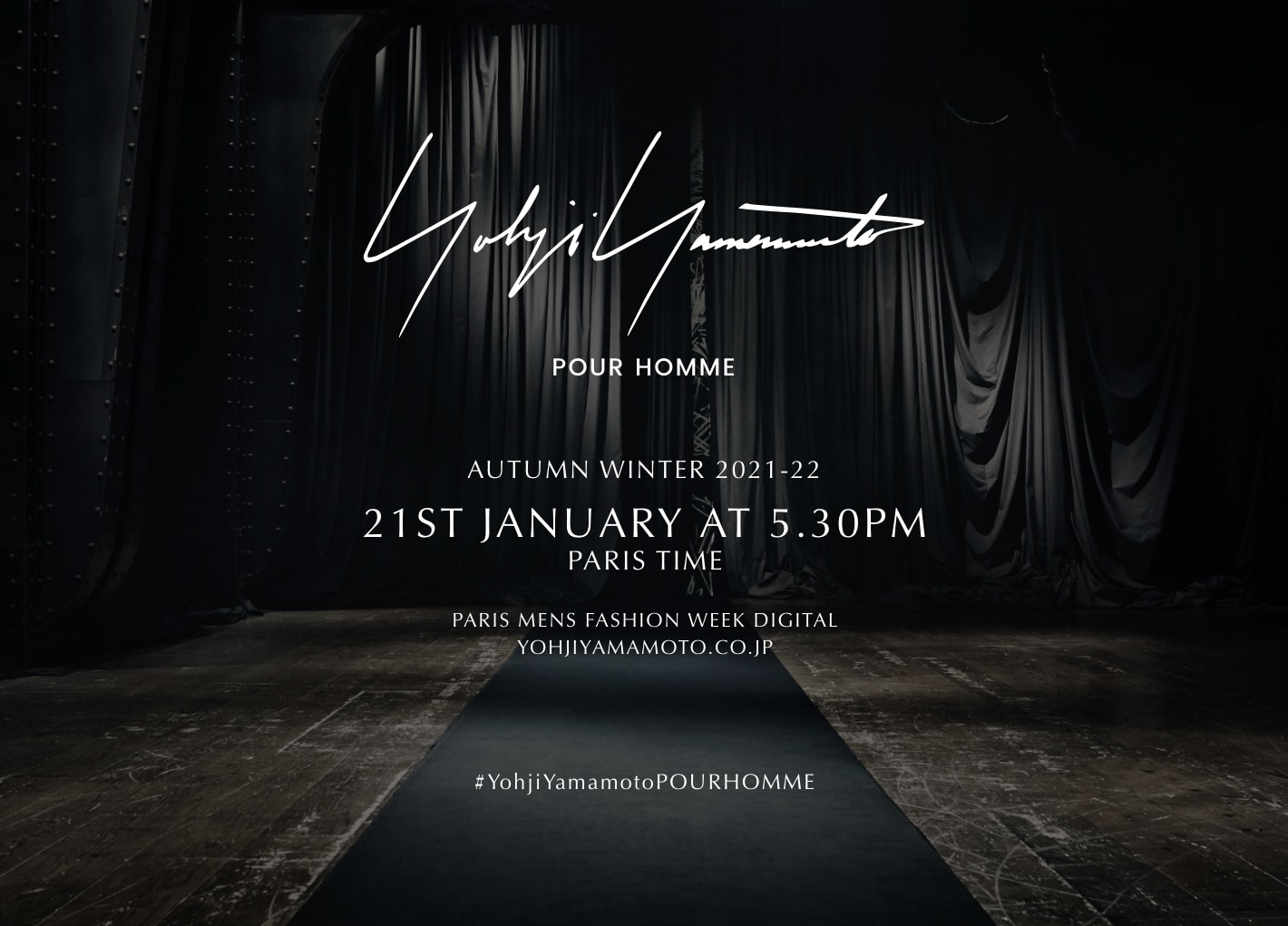 [SAVE THE DATE] Yohji Yamamoto POUR HOMME AW21-22