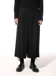 Pe/Rayon Gabardine Stretch Hakama Tuck Pants