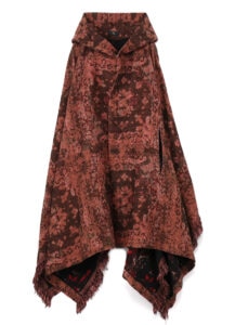 BANDANA BLURRY PRINT JACQUARD ASYMME CAPE PONCHO