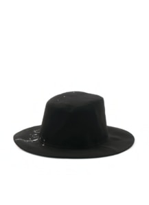 Pe/Rayon Gabardine Stretch Splash Paint Processing Long Brim Hat