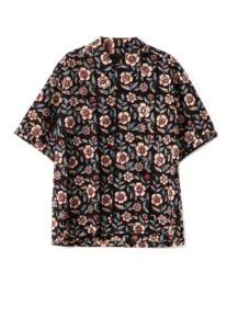 Indian Botanical Red Ethnic Big Short Sleeve Shirt