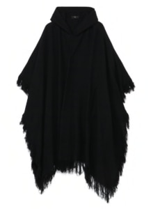 FRINGE JACQUARD ASYMMETRICAL CAPE