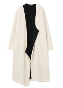 NO COLLAR ASYMMETRICAL COAT