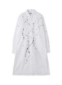 100/2 Broad Splash Paint Processing White Long Shirt