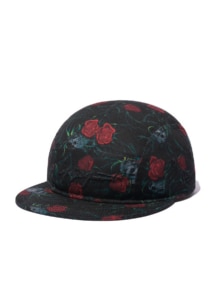 SKULL ROSE JET CAP BLACK RED