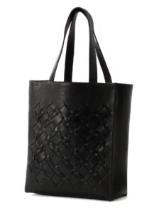 KNITTED LEATHER TOTE