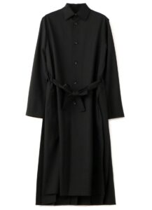 T/W  gabardine Back pleated long shirt