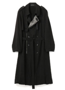RAYON LOAN+LINEN CHECK LEFT FRONT DOUBLE TRENCH COAT