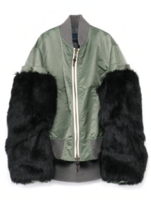 FUR SLEEVE BOMBER