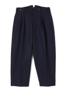 WOOL HARD SERGE TAPERED TROUSERS