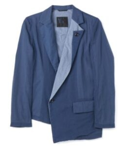 POLYESTER COTTON FOLDED LAPEL JACKET