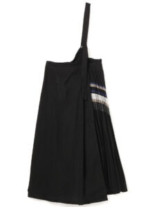 MIXED BORDER LEFT PLEAT LONG SKIRT