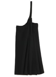 WOOL GABARDINE LEFT PLEAT LONG SKIRT