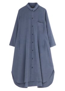 TRIACETATE POLYESTER de CHINE LONG SHIRT DRESS