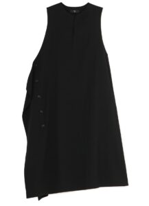 WOOL GABARDINE RIGHT FLAP BUTTON DRESS