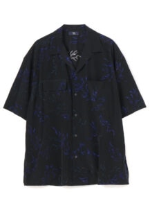 FLAME PRINT OPEN COLLAR SHIRT