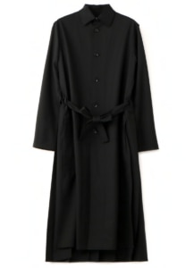 T/W Gabardine Back Pleated Long Shirt