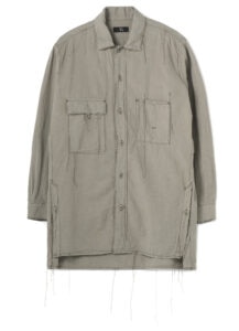 LINEN COTTON CANVAS RANDOM CHECK DYE WORK SHIRT