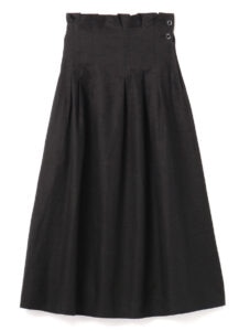 COTTON SLAB SERGE RANDOM TUCK SKIRT