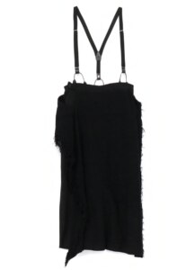 W/FRINGE STOLE JACQUARD FRONT LAYERED SKIRT